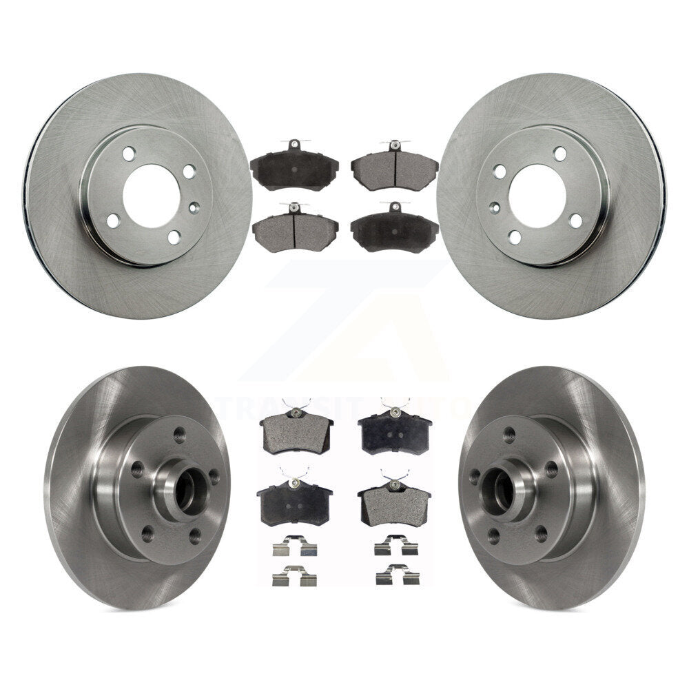 Front Rear Disc Brake Rotor Hub Assembly And Ceramic Pad Kit For Volkswagen Golf