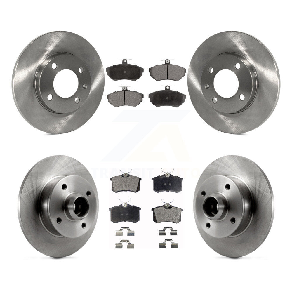 Front Rear Brake Rotors Ceramic Pad Kit For 96 Volkswagen Golf With 4 Lug Wheels