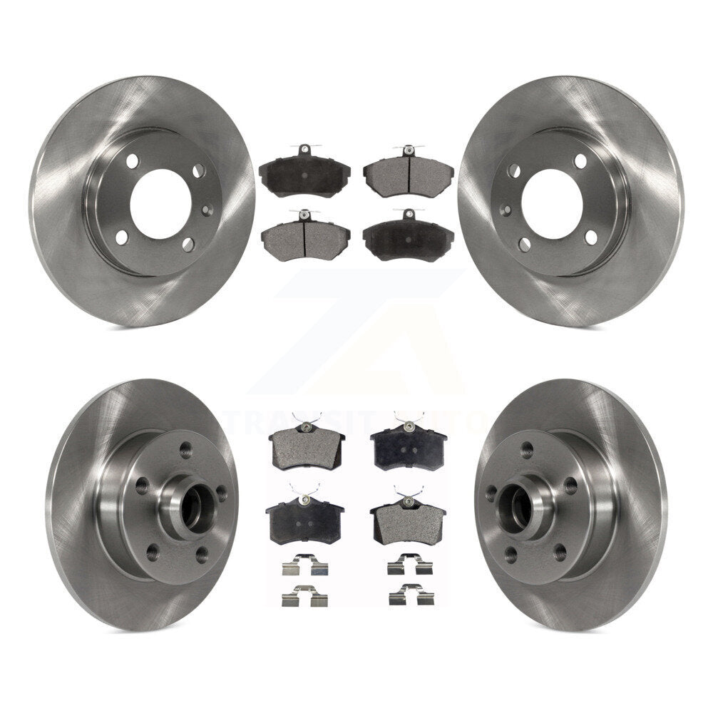 Front Rear Brake Rotors Ceramic Pad Kit For 96 Volkswagen Golf With 5 Lug Wheels