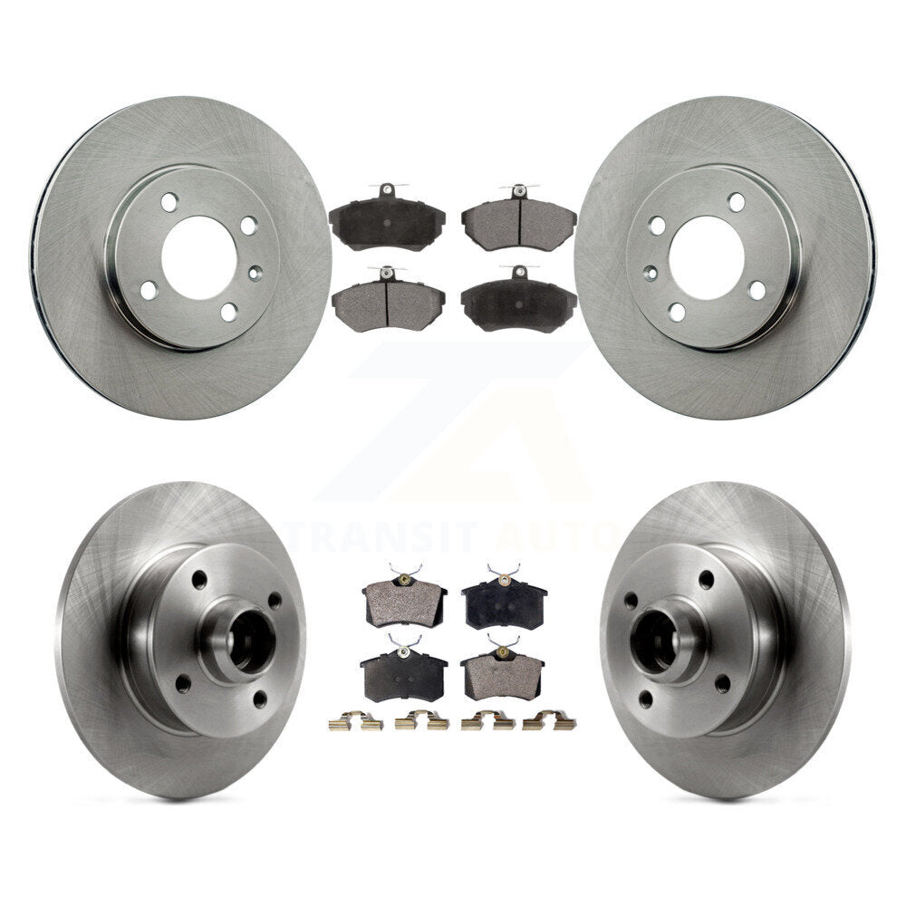 Front Rear Disc Brake Rotor Hub Assembly & Ceramic Pad Kit For Volkswagen Cabrio