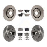 Front Rear Disc Brake Rotors Hub Ceramic Pad Kit For 1996 Volkswagen Passat 2.8L