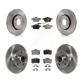 Front Rear Disc Brake Rotors Hub & Ceramic Pad Kit For 1999 Volkswagen Golf 2.8L
