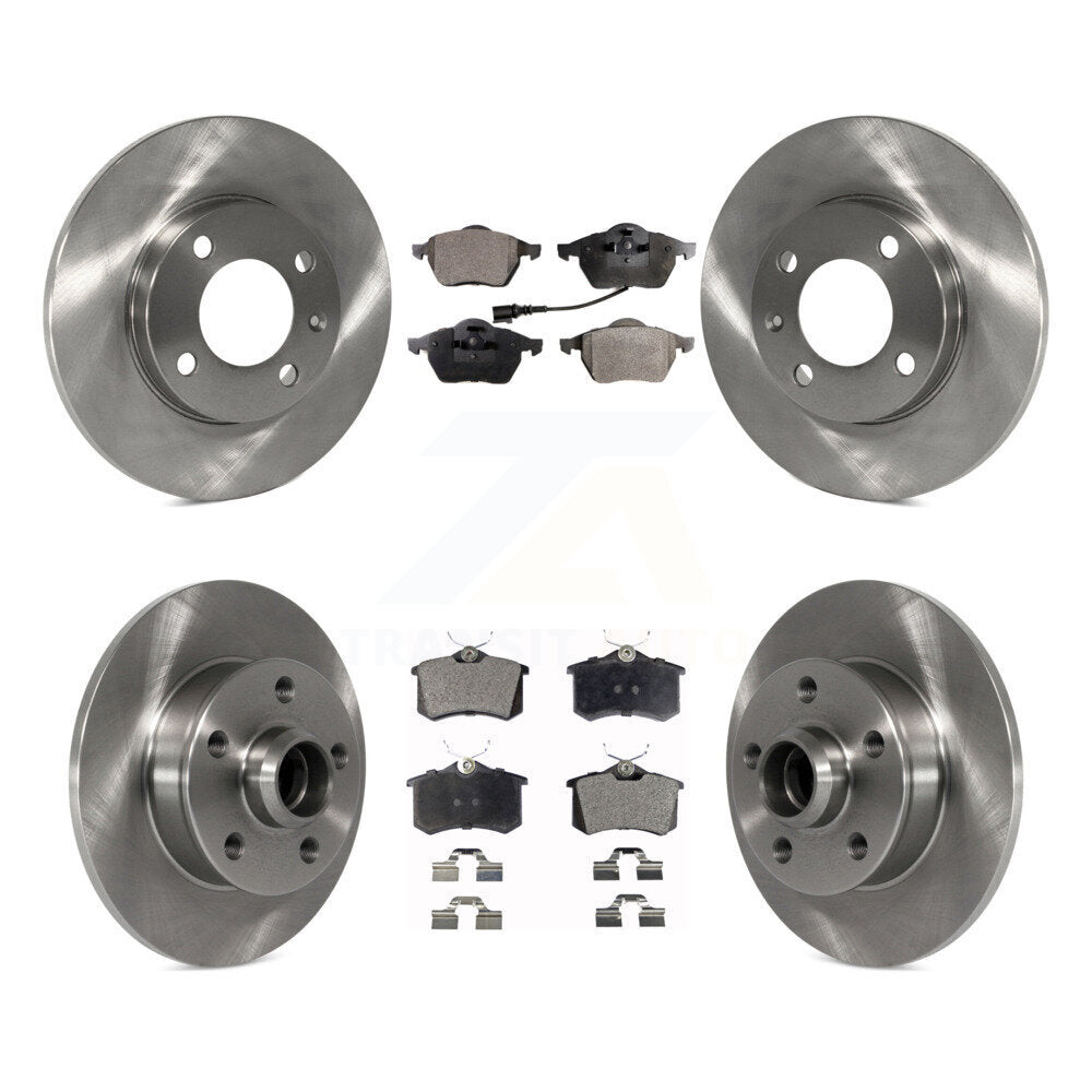 Front Rear Disc Brake Rotors Ceramic Pad Kit For 1996-1997 Volkswagen Jetta 2.8L