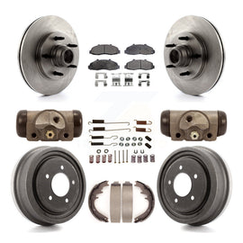 Front Rear Disc Brake Rotors Ceramic Pads And Drum Kit (9Pc) For Ford F-150
