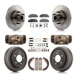 Front Rear Disc Brake Rotors Ceramic Pads And Drum Kit (9Pc) For Ford F-150