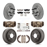 [Front+Rear] 1999-2001 Ford F-150 RWD Premium OE Brake Rotor Drum Kit & Ceramic Pads For Max Braking
