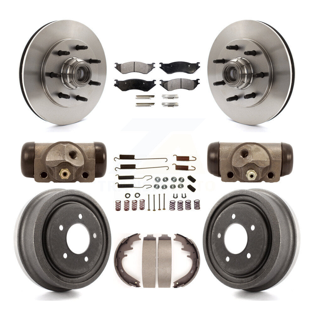 [Front+Rear] 1999 Ford F-150 RWD Premium OE Brake Rotor Drum Kit & Ceramic Pads For Max Braking