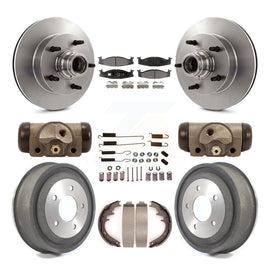 Front Rear Disc Brake Rotors Ceramic Pad Drum Kit (9Pc) For Ford E-150 Econoline