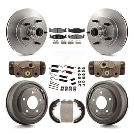 Front Rear Brake Rotor Ceramic Pad Drum Kit (9Pc) For Ford F-150 E-150 Econoline