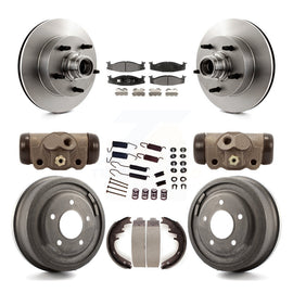 Front Rear Brake Rotors Ceramic Pad Drum Kit (9Pc) For Ford E-150 Econoline Club