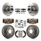 Front Rear Brake Rotors Ceramic Pad Drum Kit (9Pc) For Ford E-150 Econoline Club