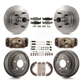 Front Rear Disc Brake Rotors Ceramic Pad Drum Kit (9Pc) For Ford E-150 Econoline