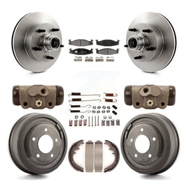 Front Rear Brake Rotors Ceramic Pad Drum Kit (9Pc) For Ford E-150 Econoline Club