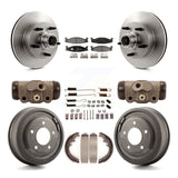 Front Rear Brake Rotors Ceramic Pad Drum Kit (9Pc) For Ford E-150 Econoline Club