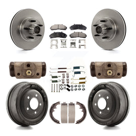 Front Rear Disc Brake Rotors Ceramic Pads And Drum Kit (9Pc) For Ford Ranger