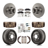 Front Rear Disc Brake Rotors Ceramic Pads And Drum Kit (9Pc) For Ford Ranger
