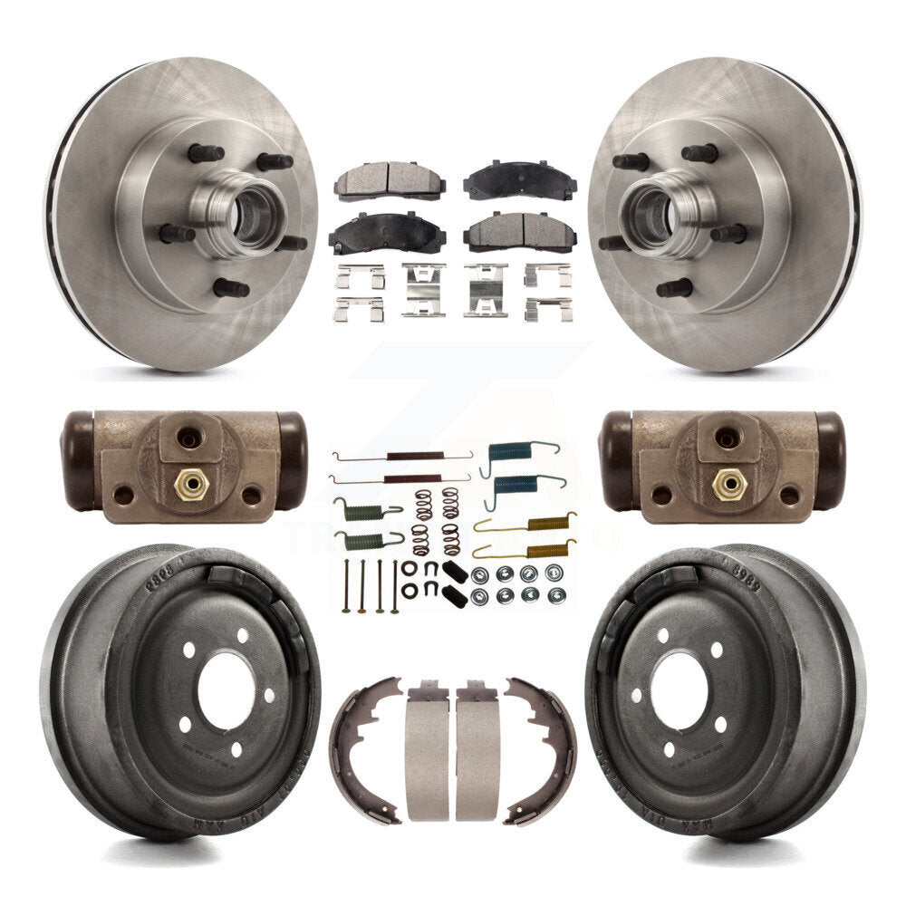Front Rear Disc Brake Rotors Ceramic Pads And Drum Kit (9Pc) For Mazda B4000