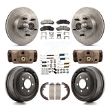 Front Rear Disc Brake Rotors Ceramic Pads And Drum Kit (9Pc) For Mazda B4000