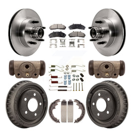 Front Rear Disc Brake Rotors Ceramic Pads And Drum Kit (9Pc) For Ford Ranger