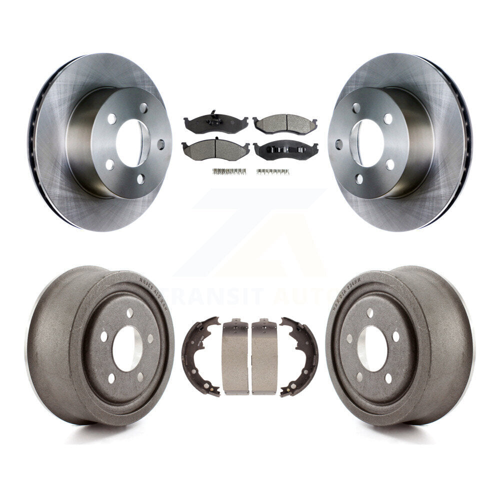 Front Rear Disc Brake Rotors Ceramic Pad And Drum Kit For Jeep Wrangler Cherokee