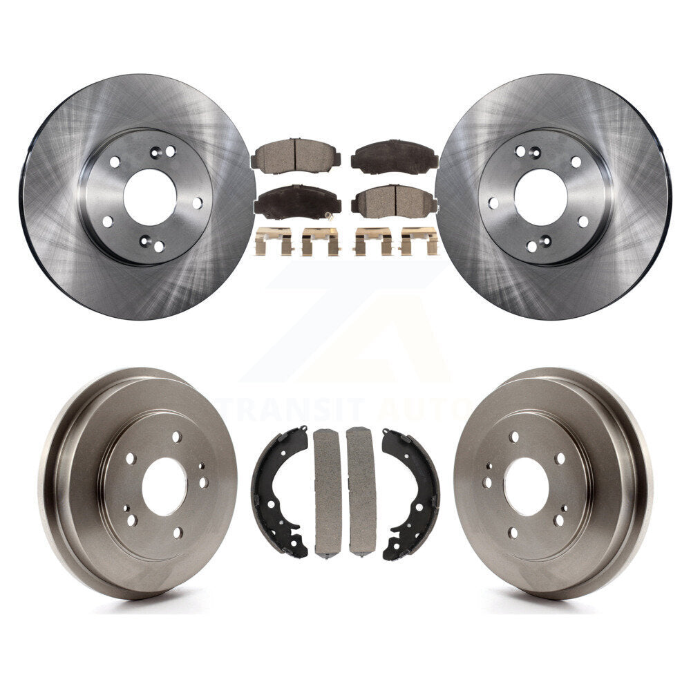 Front Rear Disc Brake Rotors Ceramic Pads And Drum Kit For Honda Accord Civic