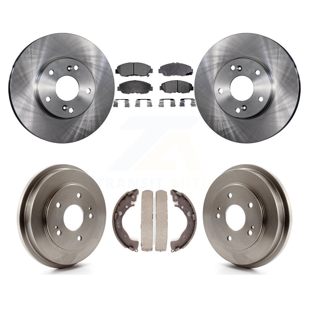 [Front+Rear] 2011 Honda Civic GX Premium OE Brake Rotor Drum Kit & Ceramic Pads For Max Braking