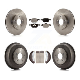[Front+Rear] 2010-2013 Ford Transit Connect Premium OE Brake Rotor Drum Kit & Ceramic Pads For Max Braking