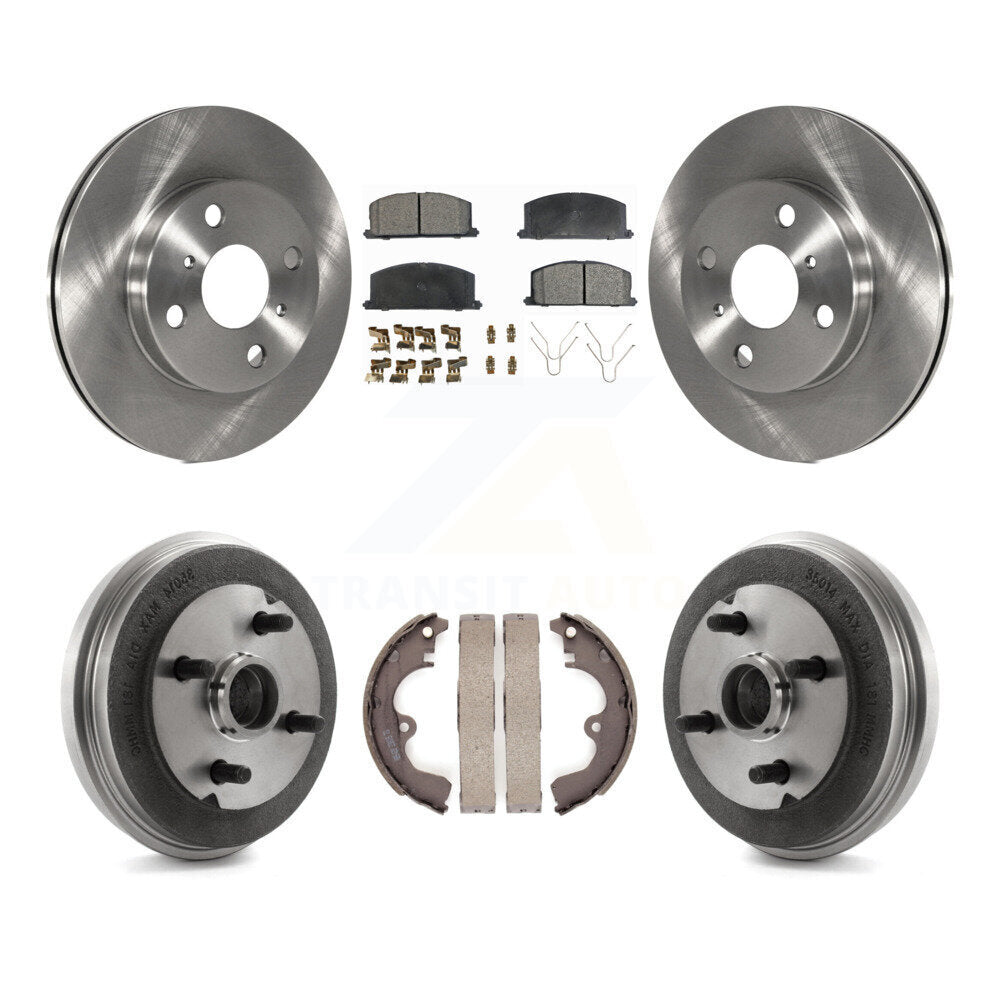 Front Rear Disc Brake Rotors Ceramic Pads And Drum Kit For Toyota Tercel Paseo