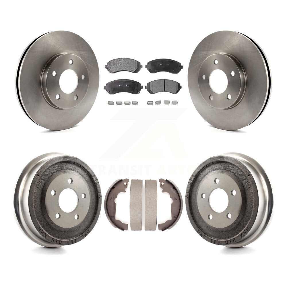 Front Rear Disc Brake Rotors Ceramic Pads And Drum Kit For Pontiac Aztek