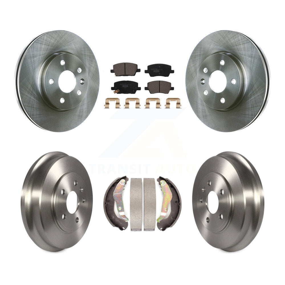 [Front+Rear] 2018-2020 Chevrolet Sonic Premium OE Brake Rotor Drum Kit & Ceramic Pads For Max Braking