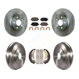 [Front+Rear] 2018-2020 Chevrolet Sonic Premium OE Brake Rotor Drum Kit & Ceramic Pads For Max Braking