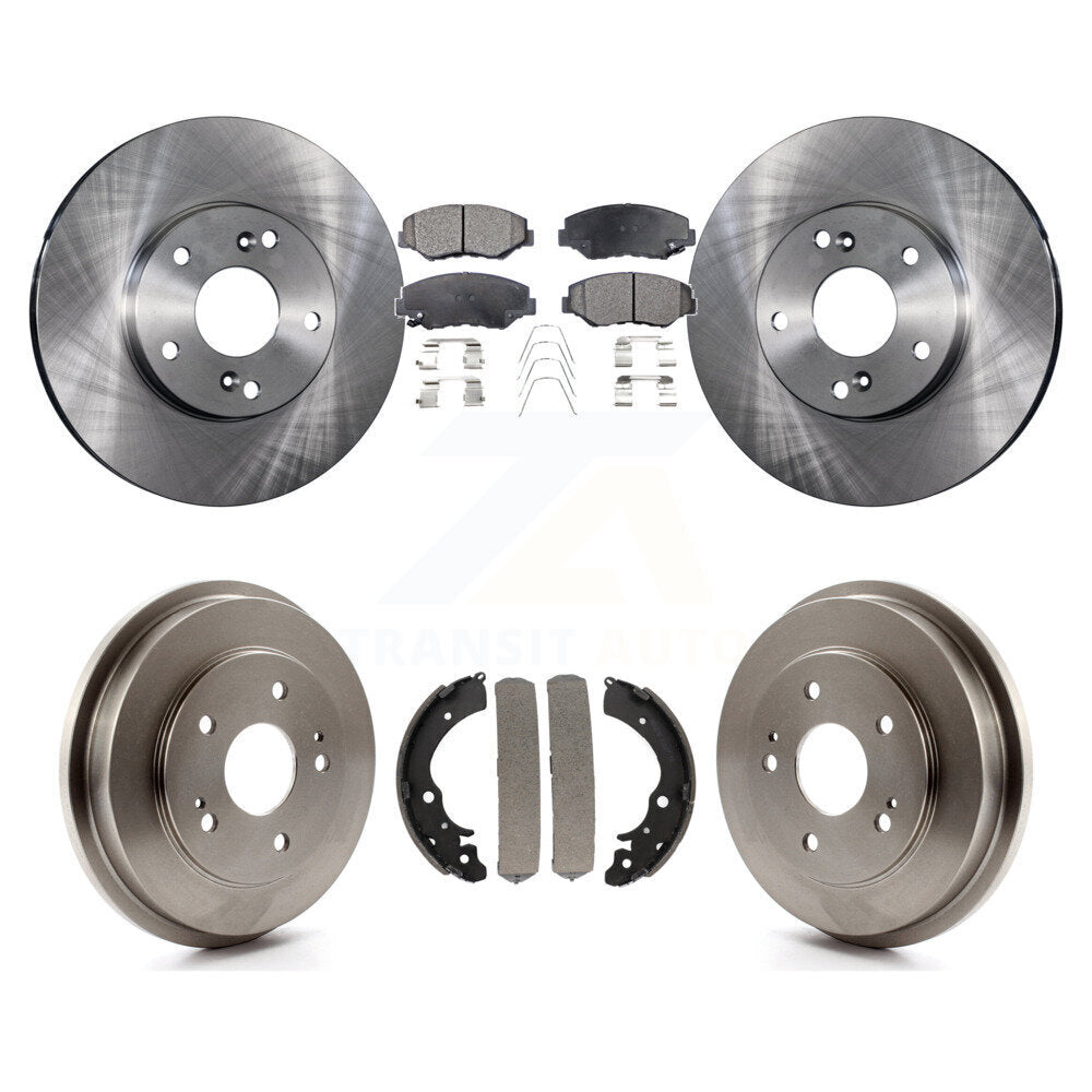 Front Rear Disc Brake Rotors Ceramic Pads And Drum Kit For Honda Accord Fit