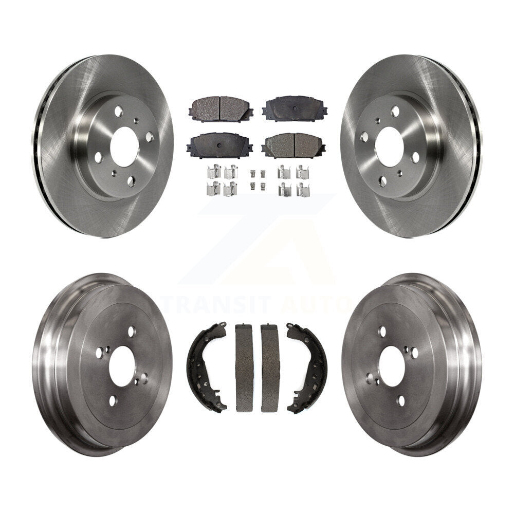 Front Rear Disc Brake Rotors Ceramic Pads And Drum Kit For Toyota Yaris