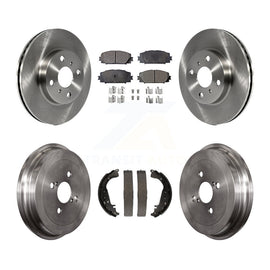 Front Rear Disc Brake Rotors Ceramic Pads And Drum Kit For Toyota Yaris