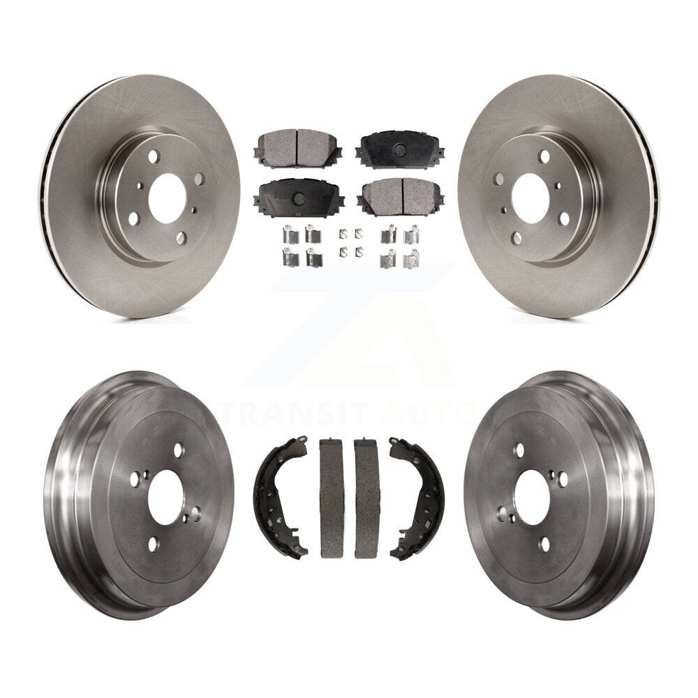 [Front+Rear] 2012-2013 Toyota Yaris SE Premium OE Brake Rotor Drum Kit & Ceramic Pads For Max Braking