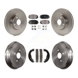 [Front+Rear] 2012-2013 Toyota Yaris SE Premium OE Brake Rotor Drum Kit & Ceramic Pads For Max Braking