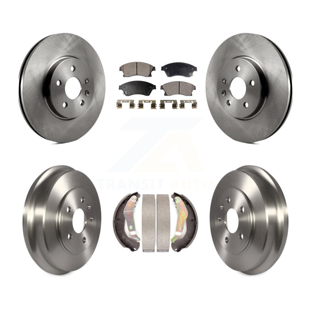 [Front+Rear] 2013-2014 Chevrolet Sonic RS Premium OE Brake Rotor Drum Kit & Ceramic Pads For Max Braking