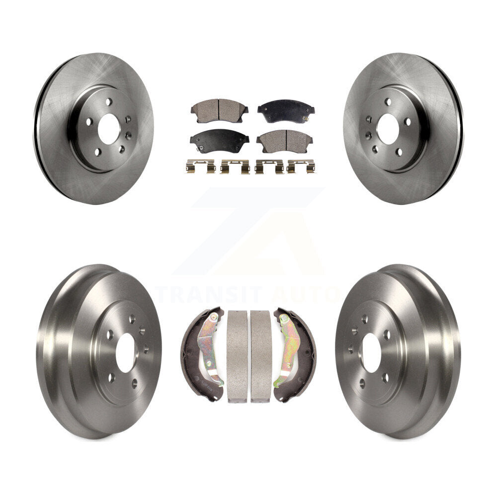 [Front+Rear] 2013-2014 Chevrolet Sonic RS Premium OE Brake Rotor Drum Kit & Ceramic Pads For Max Braking