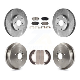 [Front+Rear] 2005-2006 Toyota Camry Base/LE Premium OE Brake Rotor Drum Kit & Ceramic Pads For Max Braking