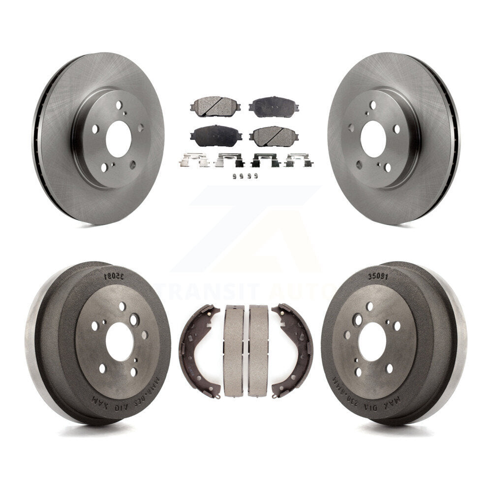 [Front+Rear] 2005 Toyota Camry SE/XLE Premium OE Brake Rotor Drum Kit & Ceramic Pads For Max Braking