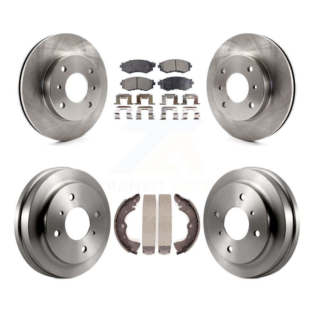 [Front+Rear] 2002-2006 Nissan Sentra 1.8L Premium OE Brake Rotor Drum Kit & Ceramic Pads For Max Braking