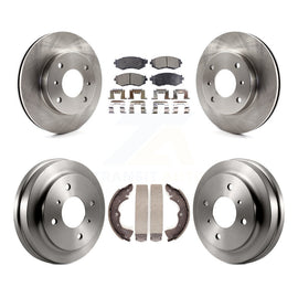 [Front+Rear] 2002-2006 Nissan Sentra 1.8L Premium OE Brake Rotor Drum Kit & Ceramic Pads For Max Braking