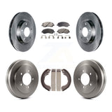 Front Rear Disc Brake Rotors Ceramic Pad Drum Kit For Jeep Patriot Compass Dodge