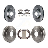 Front Rear Disc Brake Rotors Ceramic Pad Drum Kit For Jeep Patriot Compass Dodge