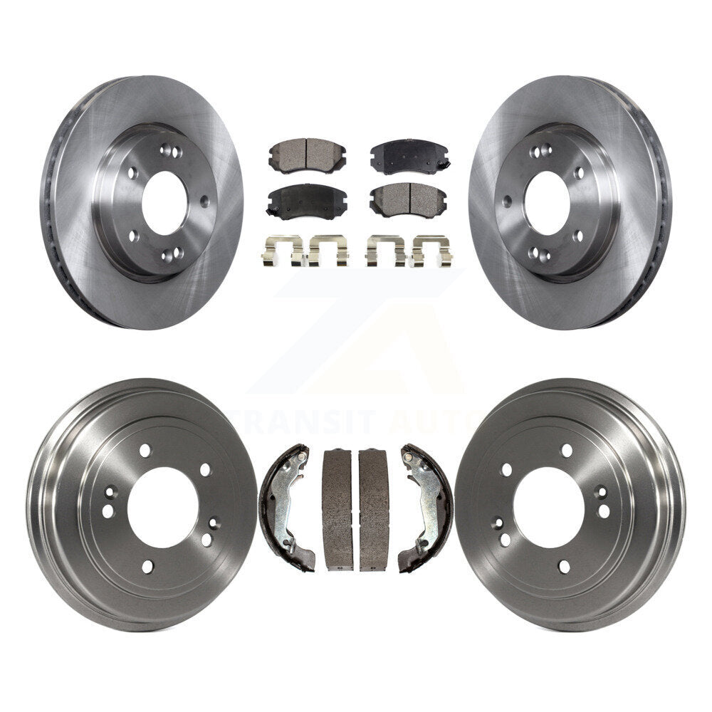 Front Rear Disc Brake Rotors Ceramic Pads And Drum Kit For Hyundai Elantra
