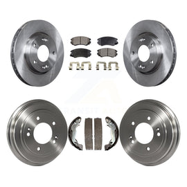 Front Rear Disc Brake Rotors Ceramic Pads And Drum Kit For Hyundai Elantra