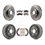 Front Rear Disc Brake Rotors Ceramic Pads And Drum Kit For Chevrolet Beretta
