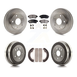 Front Rear Disc Brake Rotors Ceramic Pads And Drum Kit For Toyota Camry 2.2L