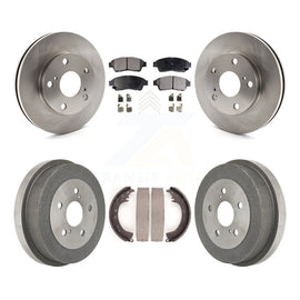 Front Rear Disc Brake Rotors Ceramic Pads And Drum Kit For Toyota Camry 2.2L