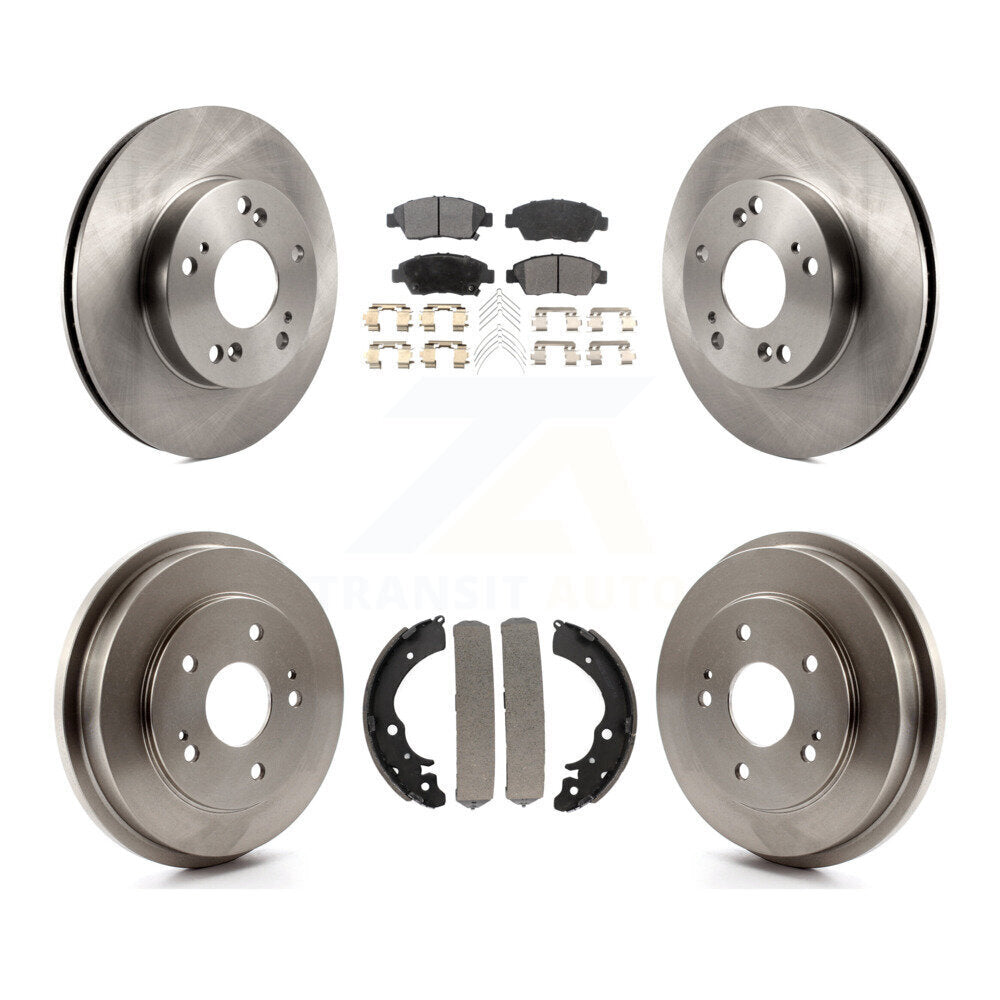 Front Rear Disc Brake Rotors Ceramic Pads And Drum Kit For Honda Civic